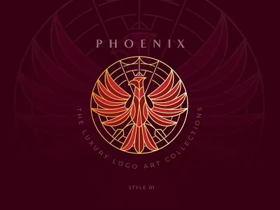 Phoenix Queen Artwork template apparel design badge brand agency branding design elegant icon jewelry logo line art logo design logo designer logofield luxury
