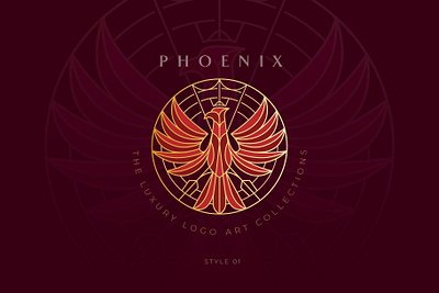 Phoenix Queen Artwork template apparel design badge brand agency branding design elegant icon jewelry logo line art logo design logo designer logofield luxury