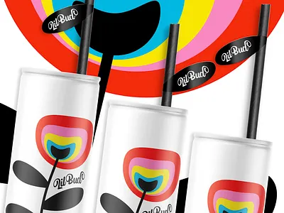 LilBud® Flower Power Kombucha branding candesign design drinkbranding energy drink energy logo illustration logo logodesign vector