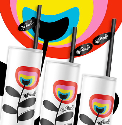 LilBud® Flower Power Kombucha branding candesign design drinkbranding energy drink energy logo illustration logo logodesign vector