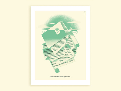 You can't judge a book by its cover book book cover conceptual illustration cover daniele simonelli dsgn iceberg illustration illustration poster poster reading texture