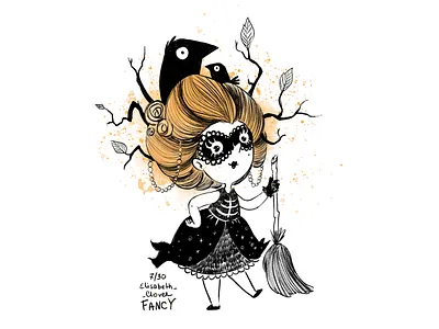 Little witch children children book illustration childrens illustration fairy helloween illustration illustrator inktober2020 pumpkin raven witch witchcraft