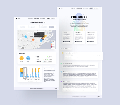 Pine Beetle Outbreak Prediction Website branding design illustration ui ux vector web website