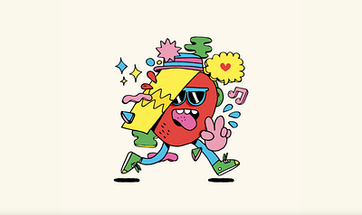 Strawberry character character design design illustration strawberry vector walking character