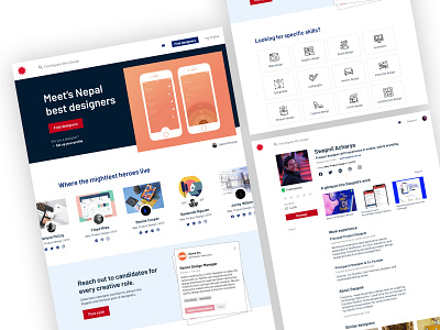 New homepage of Nepalis Who Design design desktop gallery landing landing page profile uiux user web design webpage website website concept