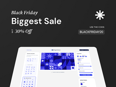 Black Friday Offer for MagicPattern 3d ads ads design banner banner ad blackfriday figma geometric pattern geometric patterns pattern ui