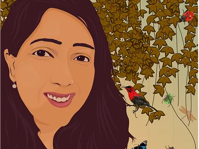 Digital Portrait Illustration adobe illustrator artwork background art design digital illustration digitalart digitalartist illustration leaves nature nature illustration vector vector illustration