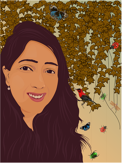 Digital Portrait Illustration adobe illustrator artwork background art design digital illustration digitalart digitalartist illustration leaves nature nature illustration vector vector illustration