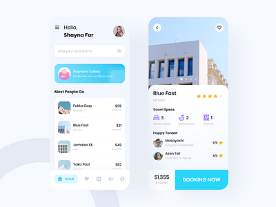 Golekos Find House app booking house mobile ui design