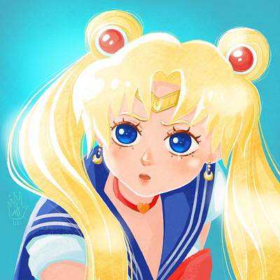 Sailor Moon Fan Art anime cartoon cgart character cute cuteart digitalartist illustration kawai portrait