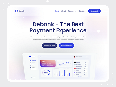 Debank | Banking Software Landing Page | Website banking banking app banking website dashboard dashboard ui devignedge finance landing design landing page landing page design landingpage software uidesign web app webapp website website concept website design website landing page websites