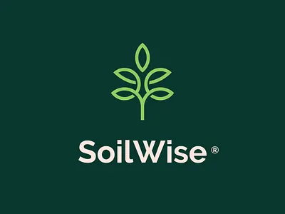 Soilwise | Logomark agriculture brand flat horticulture icon lineart logo mark minimal plant soil symbol