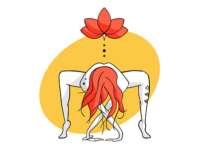 Spider Pose eye feminism flat illustration lotus minimal nude procreate woman yoga