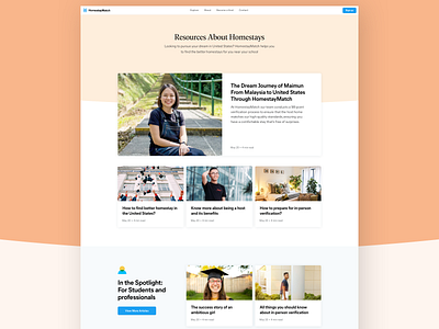 Blog | HomestayMatch article page blog blog design clean hero section landing landing design landing page marketing marketing agency marketing site modern ui ui design uidesign uiux web design webdesign website