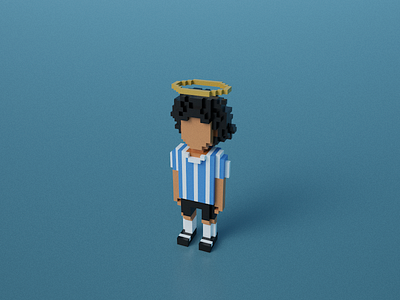 Diego Maradona in Voxel Art 3d 8bitart characterdesign cubes diegomaradona football magicavoxel maradona pixelart voxel voxelart voxels