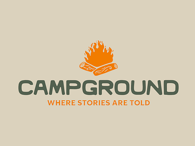 Campground Branding badge branding camp campfire campground camping case study design film fire icon illustration logo outdoors production type