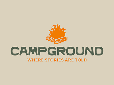 Campground Branding badge branding camp campfire campground camping case study design film fire icon illustration logo outdoors production type