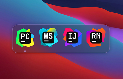 Redesign Of JetBrains Software Logos app design flat icon jetbrains logo minimalist pycharm redesign rubymine rubymine software webstorm