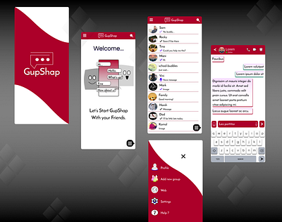 Gupshup_chatting_app app chat chat app chatting creative design figma mobile mobile ui ui ui design