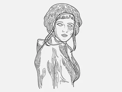Ramona - Lineart3 art design digitalart girl character illustration illustrator line art lineart portrait vector vectorportrait