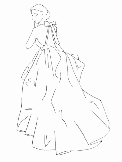 Valentino Dress illustration bow dress dresses fashion fashion illustration lineart linedrawing linework