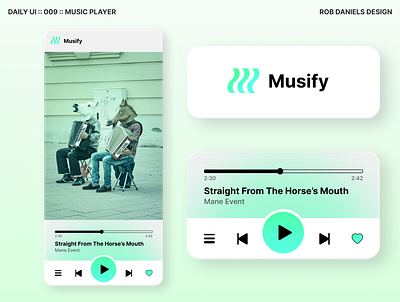 Daily UI :: 009 :: Music Player app daily ui dailyui figma music music player play puns song ui ux