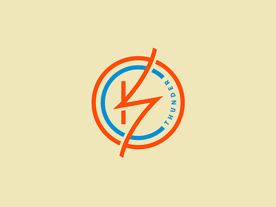 OKC Thunder Monogram Mark badge basketball branding design icon illustraiton lightning line logo mark monogram nba okc okc thunder oklahoma city sports thunder