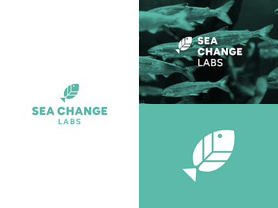 Sea Change Labs Logo agrib arrow logo branding clean logo fish fish leaf fish logo leaf leaf logo logo logo redesign logo refresh ocean logo rebrand salmon salmon logo sea sea change labs sea foam sea logo