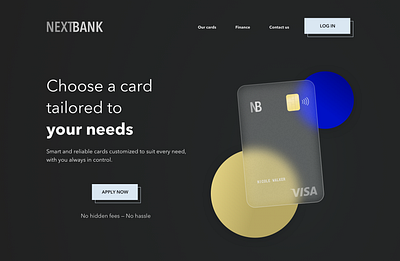 NextBank banking credit card design finance fintech glass effect logo minimal transparency ui