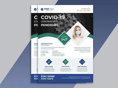 Covid-19 Coronavirus Flyer Design Template business flyer design medical templates