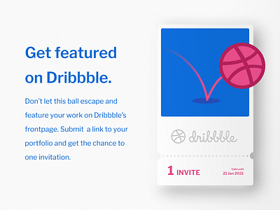 Dribbble Invite dribbble illustration invite ticket