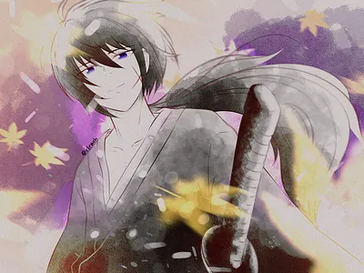 Rurouni Kenshin anime drawing himura kenshin illustration illustration art illustrator kenshin kenshin himura manga rurouni kenshin sword