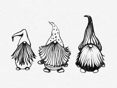 Download Christmas Gnome Clipart Line Drawing artwork christmas card christmas graphics drawings gogivo graphics illustration png watercolor