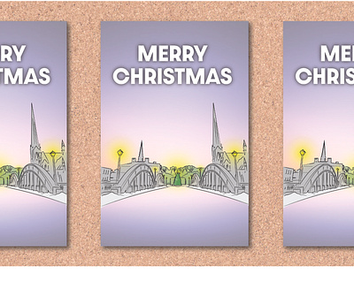 Queen's Square Christmas Card 2020 cambridge christmas 2020 christmas card christmas tree galt holiday cards holiday tree illustration merrychristmas vector