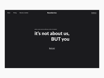 Hotel Service Website black white design hero section minimalistic ui ux webdesign website