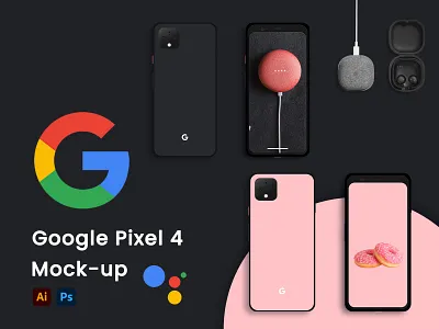 Google Pixel 4 Mock up 3d mockup clay mockup clay render creative mockup freebie psd freebies google pixel mockup illustration mobile mockup ui ux