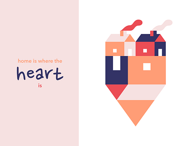Home is Where the Heart is affinity art branding design heart house houses illustration logo minimal smoke vector