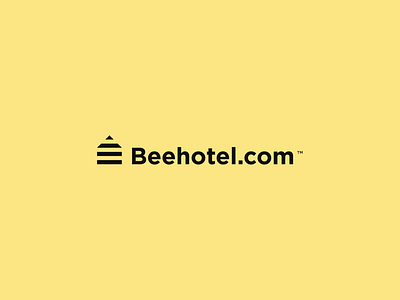 Beehotel.com - Logo design bee brand branding design hotel house icon iconic iconic logo logo logo design logo mark simple simple logo simplistic stripes typography wasp yellow