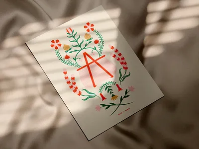 The Time of Wildflowers abstract design flower flowers illustration parks poster vector vine