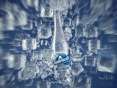 suavecito mineral water 3d bottle bottle label c4d cinema4d productshot