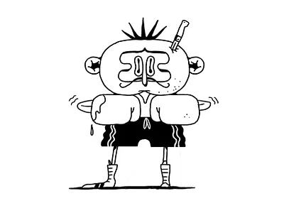 Boxeur boxer chaarcter illustration