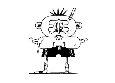 Boxeur boxer chaarcter illustration