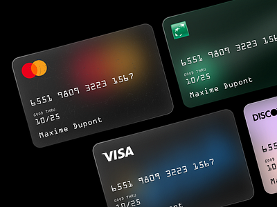 Cards 💳 bank blurred background cards creditcard design glassy ios minimalist ui