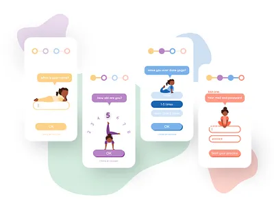 Yoga For Kids Sign Up app character child girl illustration input kids mascot mobile pose sign in sign up statusbar ui ux yoga yoga for kids yogi