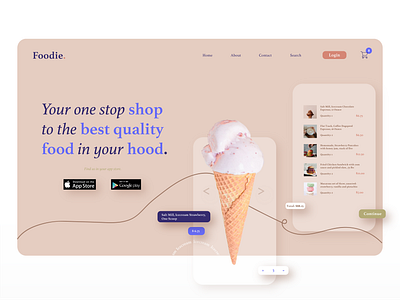 Foodie. app bakery bakery logo branding coffee food food app foodie icecream layout local local app macarons pancakes styling sweets web webdesign