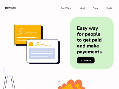 Dropwallet - Hero Section hero section web design