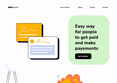 Dropwallet - Hero Section hero section web design