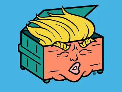 Trumpster Fire: Dumpster Fire Trump illustration design digital illustration digitalart donaldtrump dumpster dumpster fire emoji emojis fire icon icon design meme trump