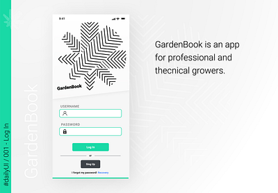 Gardenbook login daily 100 challenge daily ui dailyui dailyuichallenge