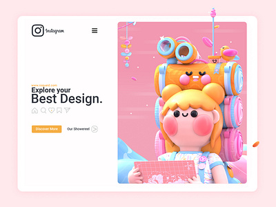 Explore your Best Design 3d 3d art 3d artist character colors explore instagram instagram banner kawai kawaii art landing design landing page landing page design love page ui ux web web design website design